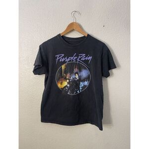 Purple‎ Rain Prince and The Revolution Black Short Sleeve Shirt Men's Medium